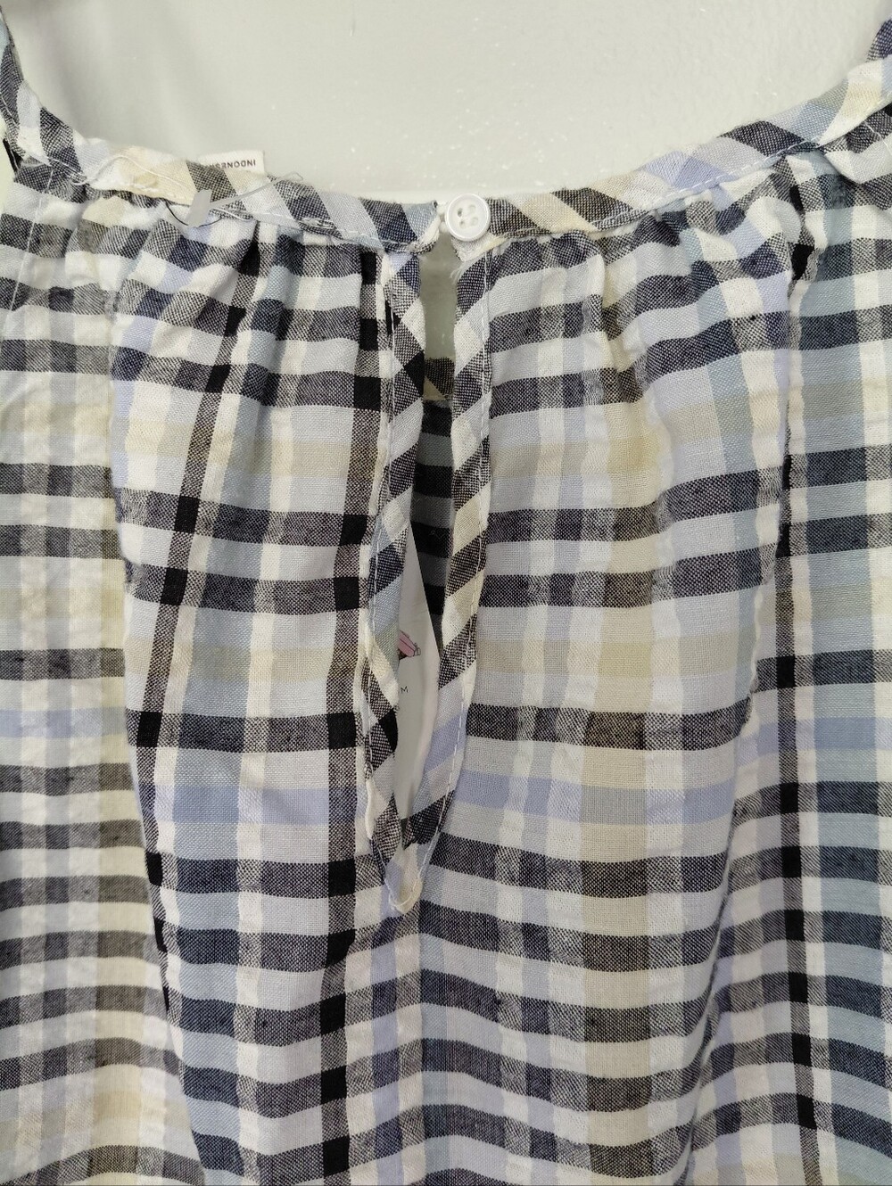Blu Pepper Plaid Peplum Keyhole Back Flowy Cami Tank Top NWT Size L - Picture 3 of 6